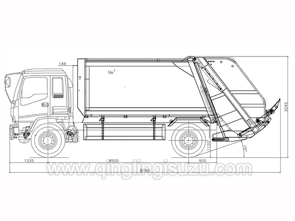 ISUZU CHINA FVR 4x2 14m³Garbage Compactor Specifications