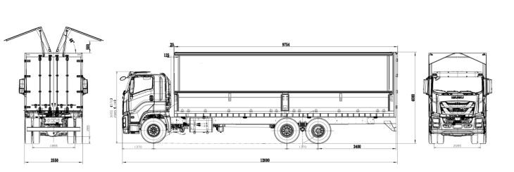 Qingling  GIGA VC61 6x4 9m Aluminium Wing Van Truck 380 Horsepower